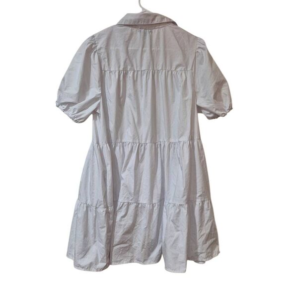 18 Centimeters Women's White Cotton /Poly Tiered Dress w Pockets - Picture 7 of 12